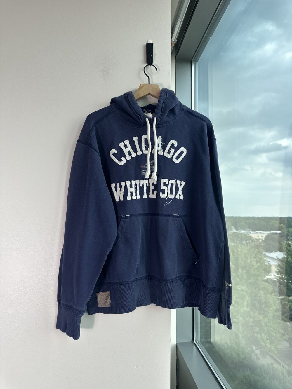 Vintage Mlb Cooperstown Collection Chicago White Sox Navy Blue Reebox Hoodie XL